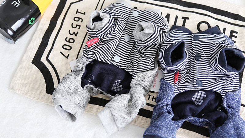 条纹老鹰背带四脚衣