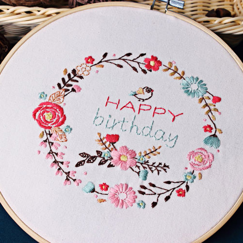 customized Fabric art Dimensional embroidery manual make Beginner wedding birthday gift European style diy Embroidery material package