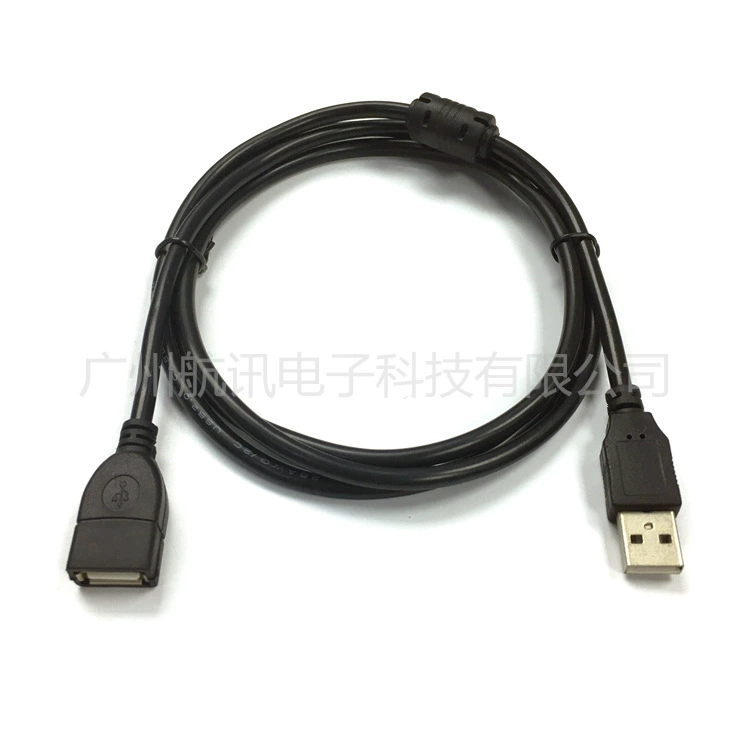 Прямой продажа с завода 3-метровый USB 2.0 мужской к женскому кабелю с магнитным кольцом и экранированным слоем, кабель удлинителя USB высокой скорости