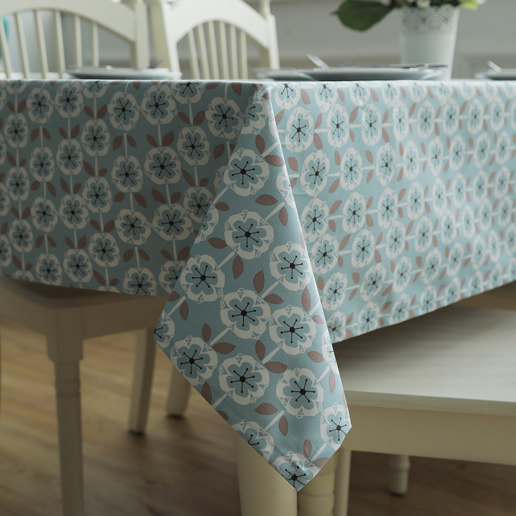 Moderne minimalistische Couchtisch- und Esstischdecke aus doppelgewebtem, dickem Canvas mit Blatt- und Blumenmuster, komplett aus Baumwolle._voghion.com