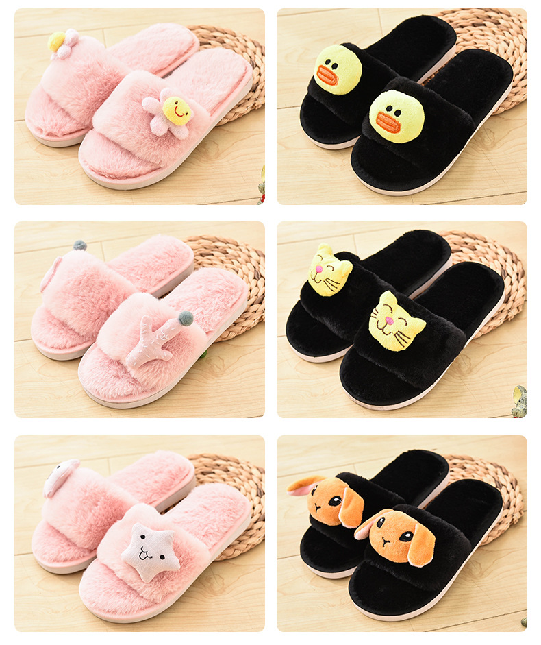 cartoon bunny bear plush slippers NSPE20084