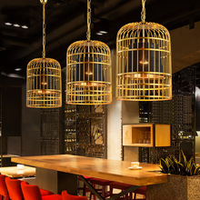 新中式鐵藝鳥籠吊燈酒店酒吧創意個性吧台裝飾復古工業咖啡廳燈具