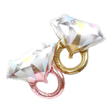新款玫瑰金钻石气球生日派求婚戒指店庆活动装饰布置铝箔气球批发