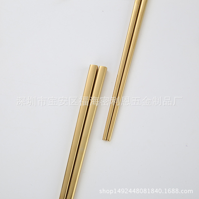 304 titan đũa thép không gỉ đầy đủ màu vuông Hàn Quốc chống Bronzing đũa đũa trượt thiết lập các nhà sản xuất bán buôn Đũa