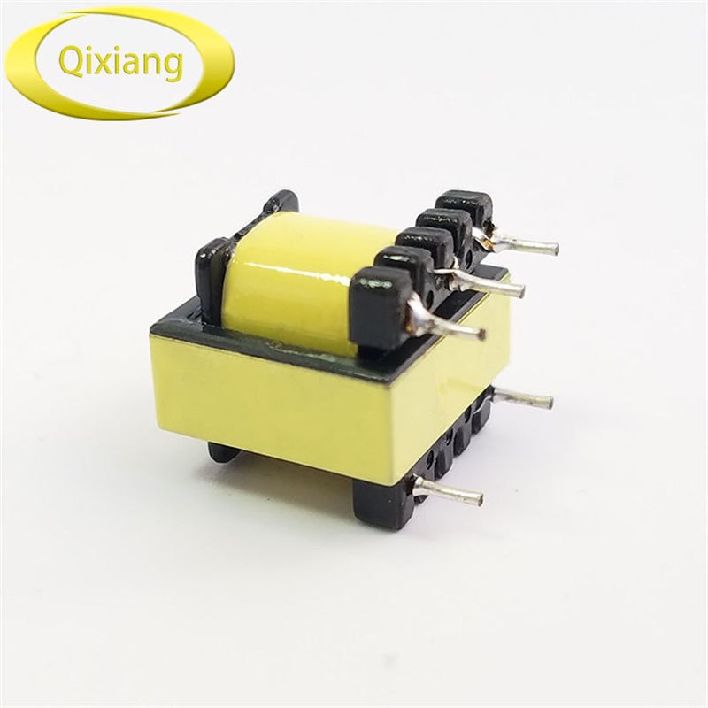 【厂家直销】PC40磁芯EE13立式5+5全铜线高频变压器可定制、定做