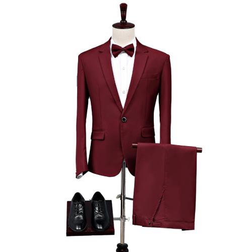 Men's singers host wine blue black colored jazz dance coats blazer morality business professional attire groom wedding photos shooting violet dress Suit sets coats and pants