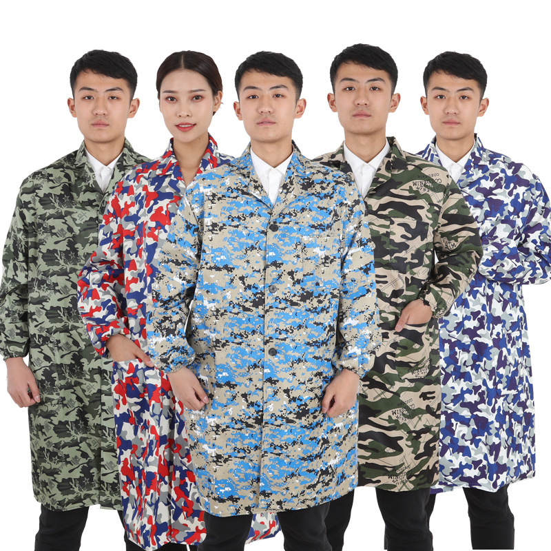 厂家直销迷彩工作服长袖迷彩大褂劳保大褂子仓管搬运服促销服印字
