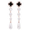 Silver needle, swan, fashionable metal earrings from pearl, silver 925 sample