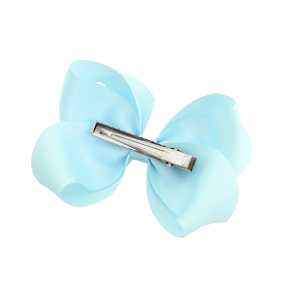 Simple Fashion Style Flower Bow Children's Ribbed Ribbon Bow Hairpins display picture 6