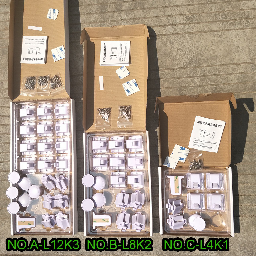 L12K3 cupboard drawer magnetic Built-in baby security Lock catch indoor furniture cupboard children Magnetic lock