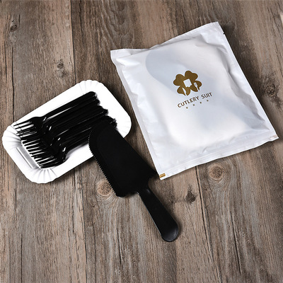 厂家直销300克生日蛋糕纸盘刀叉组合 刀叉盘套装一次性烘培餐具