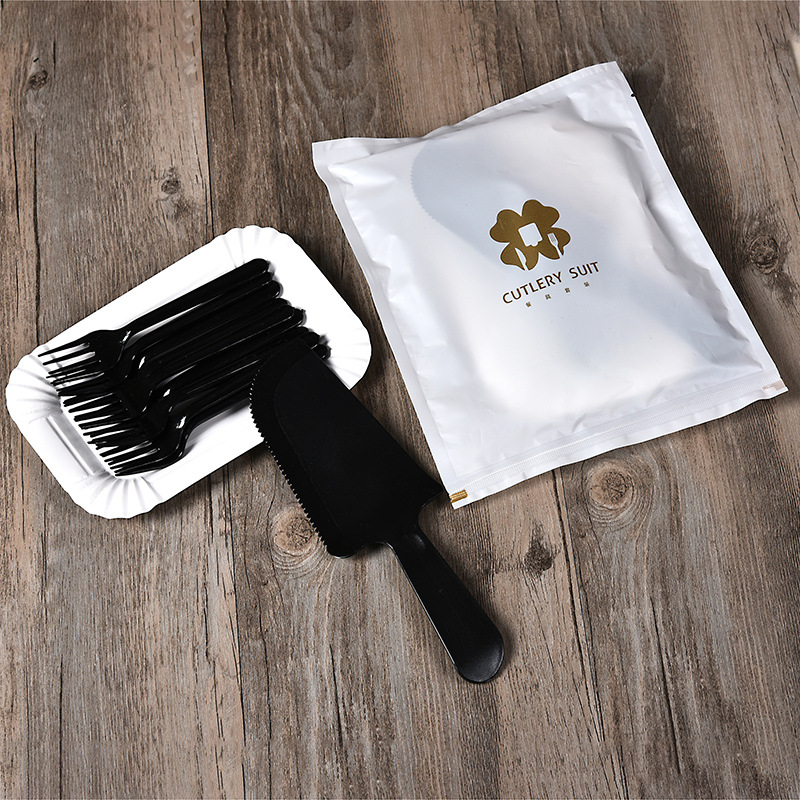 厂家直销300克生日蛋糕纸盘刀叉组合 刀叉盘套装一次性烘培餐具
