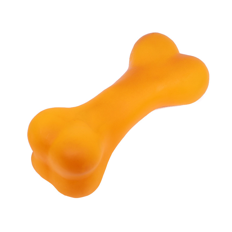 Fábrica al por mayor en stock juguete para mascotas hueso resistente a la mordedura molar sonido vinilo juguete peluche perro golden retriever juguete