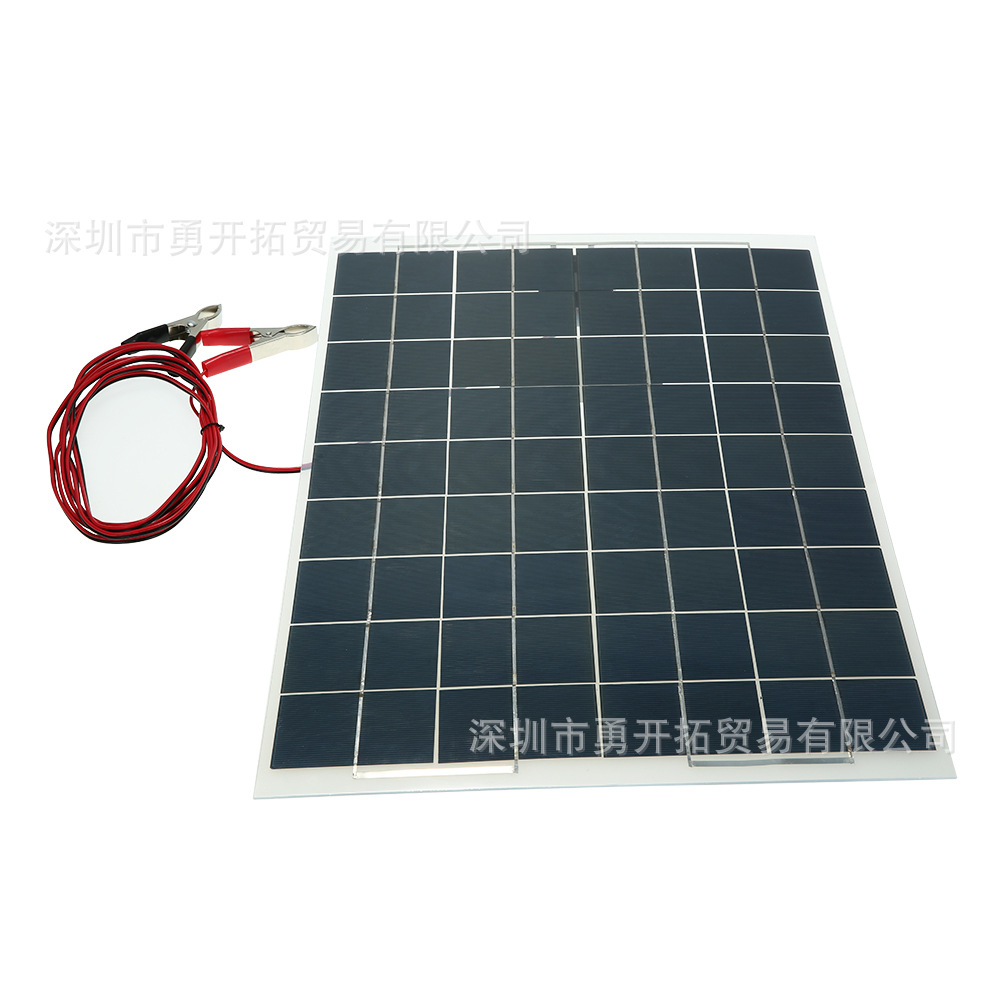 30W 12V半柔性太阳能电池板设备电池充电器