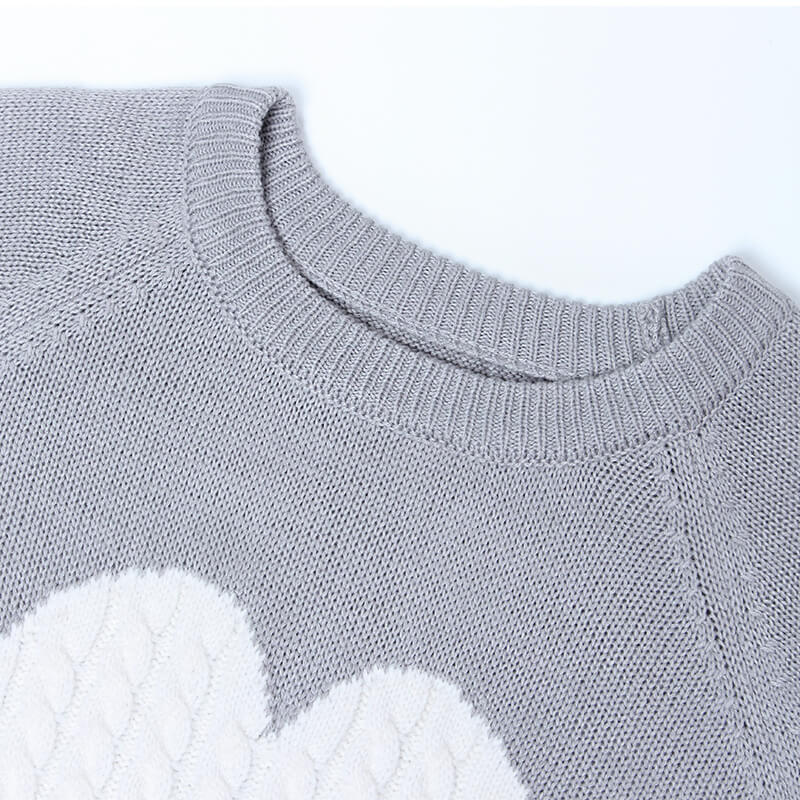 441g Weight Long Sleeve Sleeve Length Pullovers Placket Type Regular Sleeve Sleeve Type Polyacrylonitrile Fiber, knit Fabric Type Regular Top Length Sweater Tops Type Daily, Street Occasion Round Neck Neckline Slim Fit Type Heart Shape Pattern Spring, Autumn Season Women's Gender Elegant Style Wholesale Women's Elegant Heart Shape Long Sleeve Sweaters & Cardigans 18