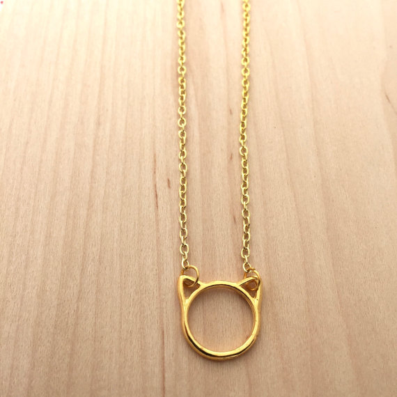 Best Selling Simple Hollow Cat Pendant Necklace Plating Gold Silver Copper Chain Kitten Necklace Clavicle Chain Wholesale display picture 12