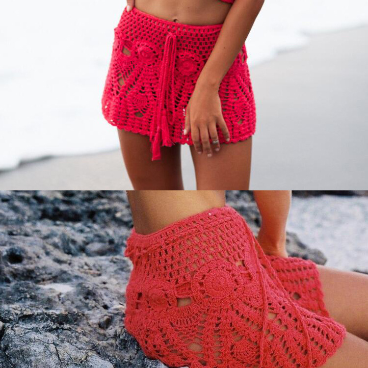 Mode Main Crochet Plage Jupe Sangles Creuses Sac Hanche Plage Jupe display picture 4