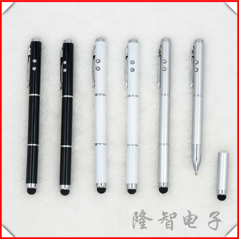 【厂家直销】镭射圆珠笔 镭射手电 中性笔芯 带电容笔|ms