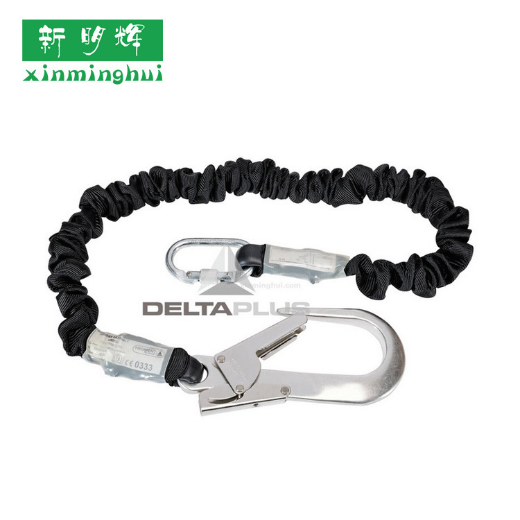 代尔塔504230 AN230CD弹力减震绳单大钩高空作业坠落防护安全绳