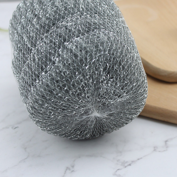 Venta directa de fábrica 17g 10 una bolsa de red Galvanizado con alto contenido de zinc tenis alambre tejido bola de limpieza suministros de limpieza de cocina