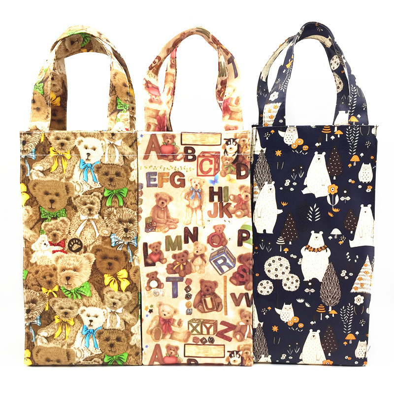 Manufactor Direct selling new pattern Bucharest PVC Cartoon waterproof Bottle Bag Cartoon portable Bottle Bag Student kettle bag