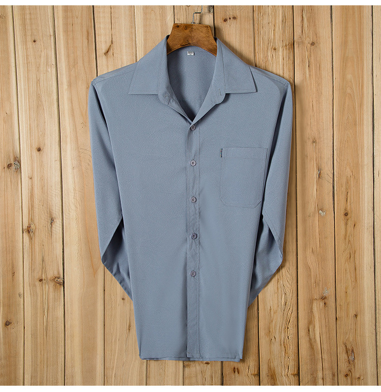 Men's Brushed Cotton Variety Shirt Middle-aged and Elderly Cardigan Square Collar Shirt Casual Men's Spring Men's Long Sleeve Shirt