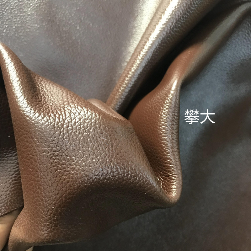 头层牛皮 咖色纳帕小荔枝纹 纳帕纹牛皮压小荔枝纹厂家直销现货