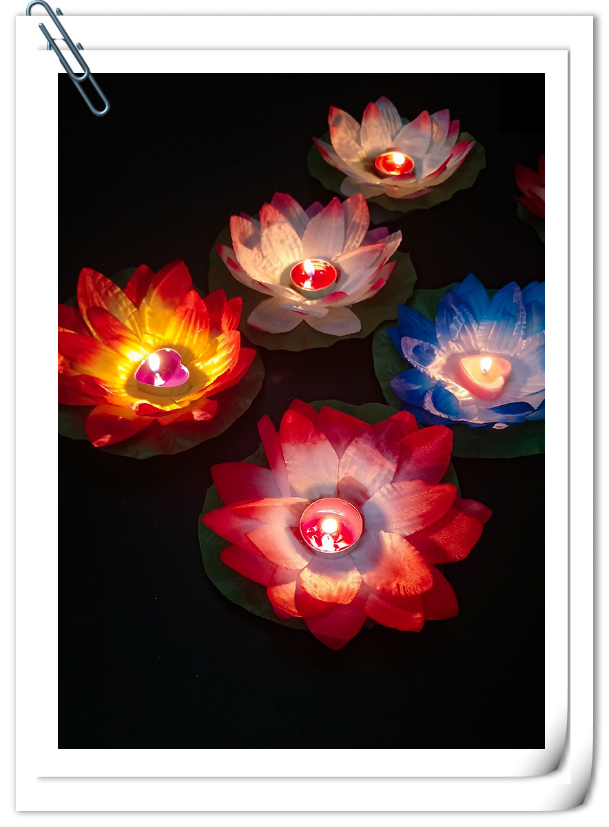 仿真莲花灯/LED荷花灯 水灯 河灯 孔明灯许愿灯中秋国庆节|ms