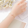 Universal ecological metal one bead bracelet, crystal, jewelry, accessory, Korean style, with gem