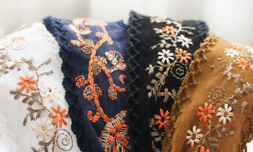 Fashion Ethnic Embroidery Lace Suede Floral Fabric Headband display picture 18