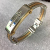 Cross -border trimmer Titanium steel men's bracelet three -row steel wire woven golden cross shelf bracelet GH863