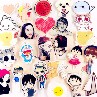 亞克力鹿晗 殺手大叔少女DIY貼片 可愛小丸子胸針徽章 節日禮品女