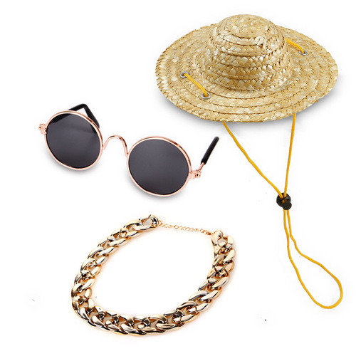 Manufacturer pet fashion accessories set sunglasses dog necklace cat supplies combination set