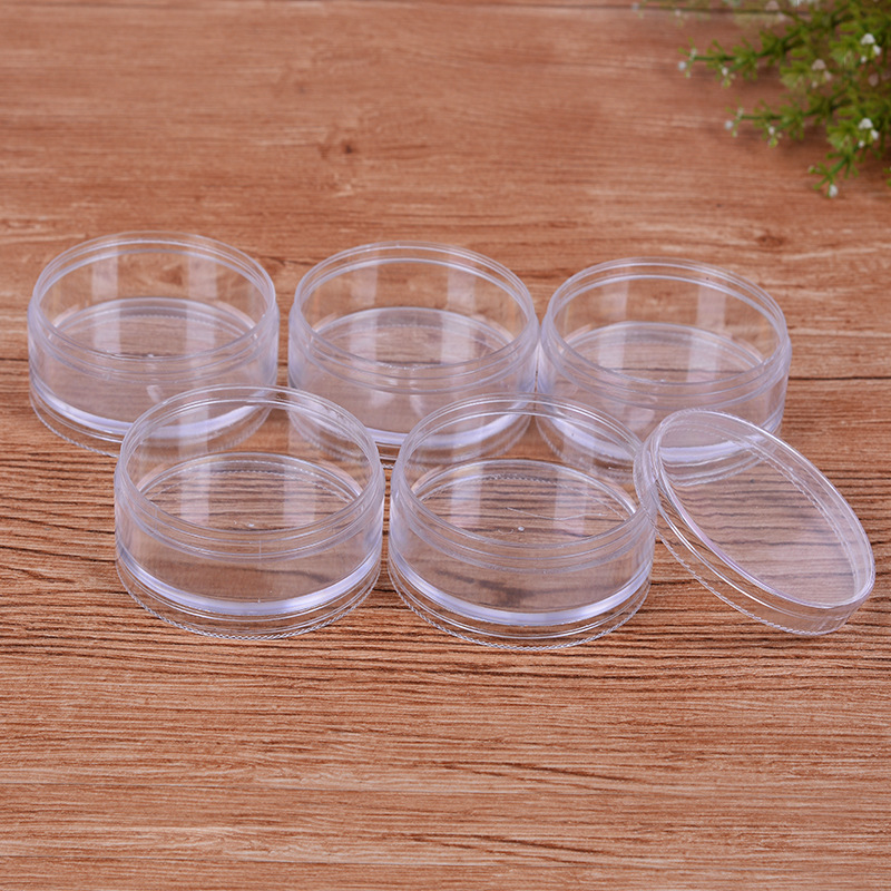 7cm 5 piezas de alta botella redonda de plástico transparente botella sub-botella joyería piezas organización caja de almacenamiento botella de embalaje