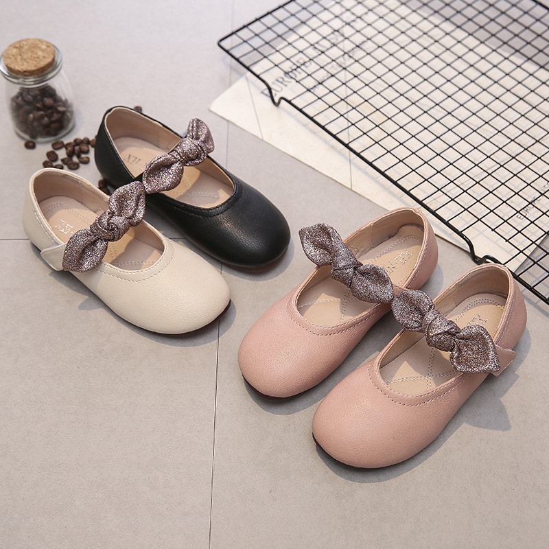 Girls' Shoes 2020 spring and autumn new pattern Korean Edition children bow princess baby Shoes Tong soft sole fashion Single shoes