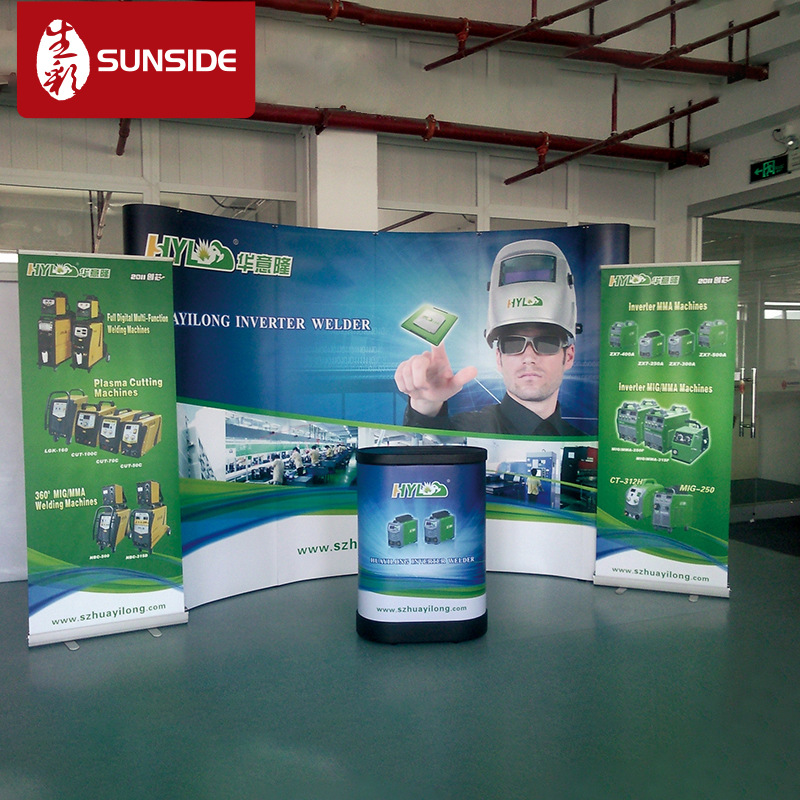 厂家制作铝合金拉网展架 拉网展架前台便携式展架 写真画面制作