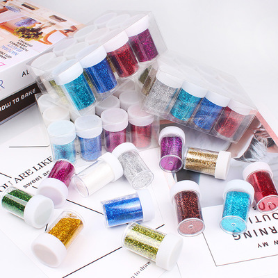 量大从优12色金葱粉 美甲镭射七彩亮片 儿童手工diy亮片金银闪粉