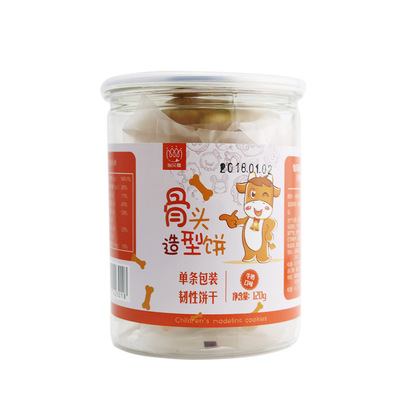 Taiwan import Rebecca. Milk flavor Bone modelling biscuit baby Molar biscuit children snacks 120g/ pot