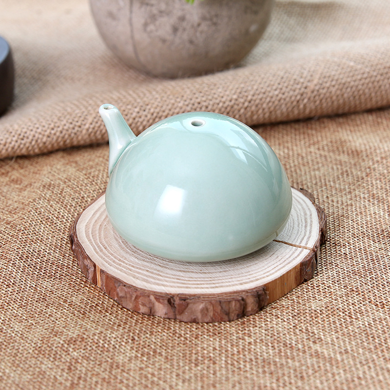 Longquan celadon ceramics Blue and white Yan drops Drop Inkstone Dedicated Spittoon Four Treasures Calligraphy