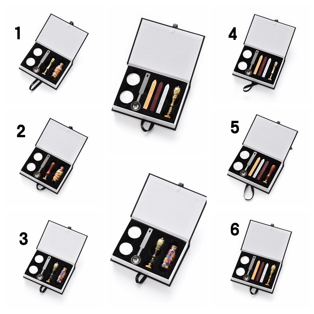 促銷火漆印章歐式個性圖案字母名字來圖定制戳黑紙盒套裝燙金