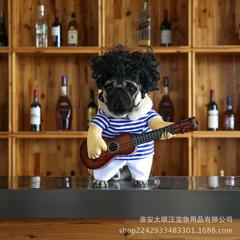 Cross-border Halloween funny clothes, pet dog guitar transformation costume, pug cat funny costume with guitar