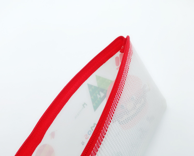 长期供应彩印PVC网格笔袋 网格收纳袋 透明PVC网格文件袋