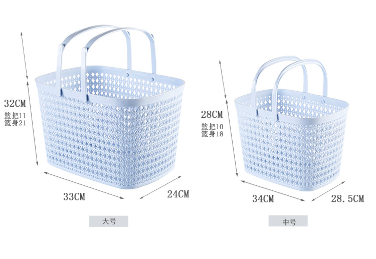 仿藤编手提塑料编织收纳筐镂空储物篮大小号零食杂物篮子厂家直销详情4
