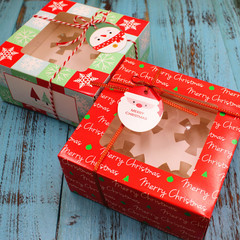 Processing Christmas cake box 4 cup cake packaging box cupcake gift box nougat chocolate box