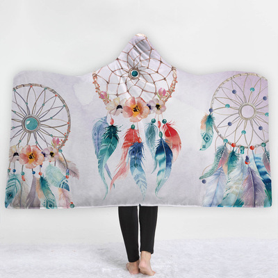 Explosive hat hair thickening double-deck Plush 3D Digital Printing Children's Blankets monternet  Watercolor series