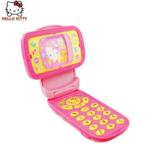 正版KT猫 凯帝猫儿童玩具仿真手机女孩音乐旋转视像电话50049