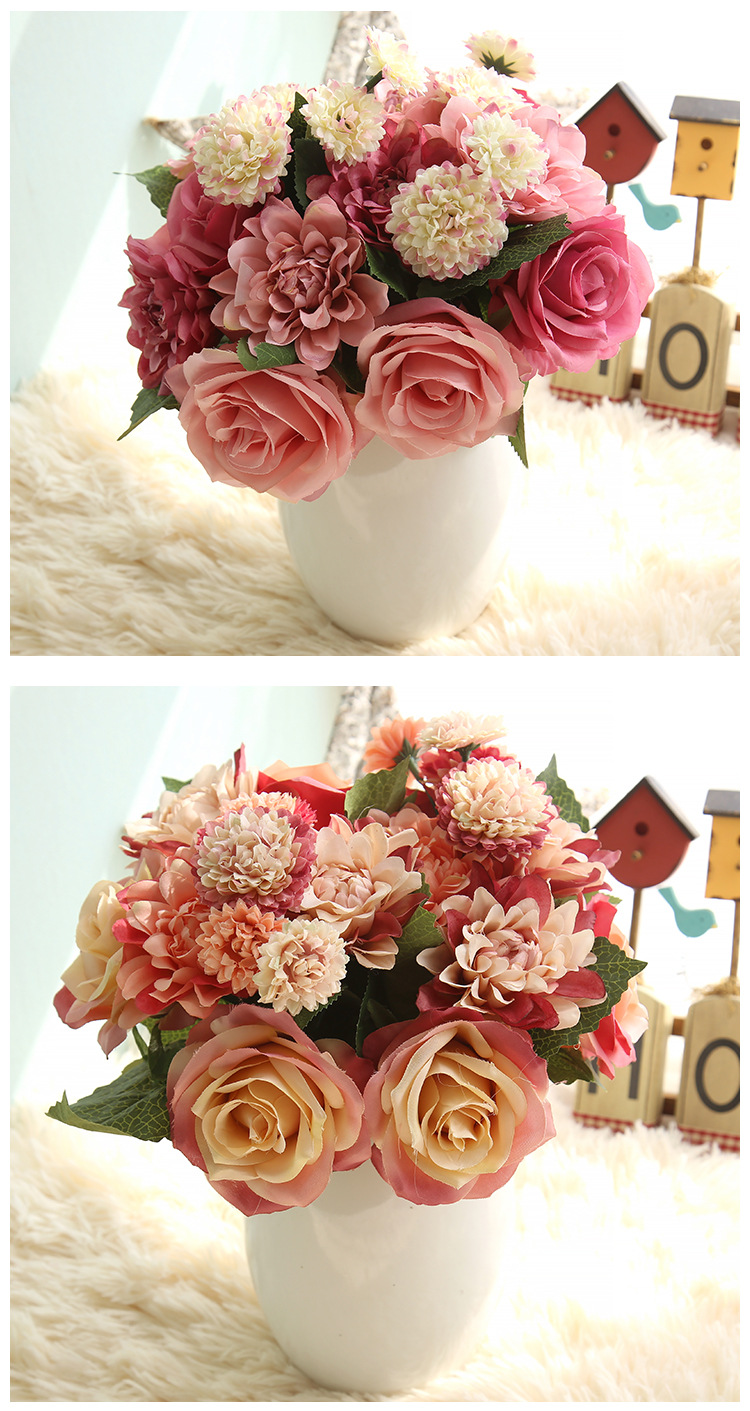 Simulated Dahlia Rose Bouquet 4