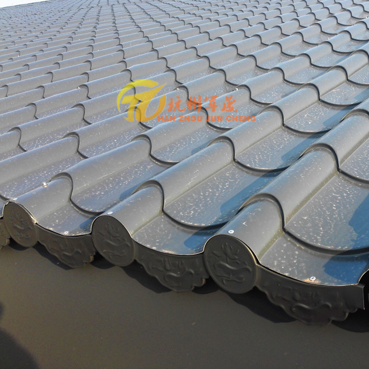 厂家直销 铝合金板 0.6mm灰色765铝镁锰琉璃瓦仿古屋面板