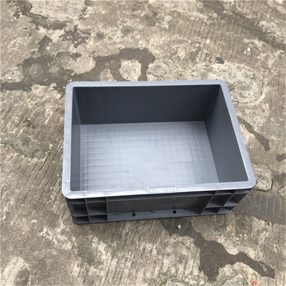 汕头物流灰色塑料周转箱 4316EU灰色箱 EU4316汽配箱400*300*170