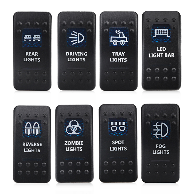 船汽车改装车用开关船型拨开关 5PIN on-off  丝印图12-24V